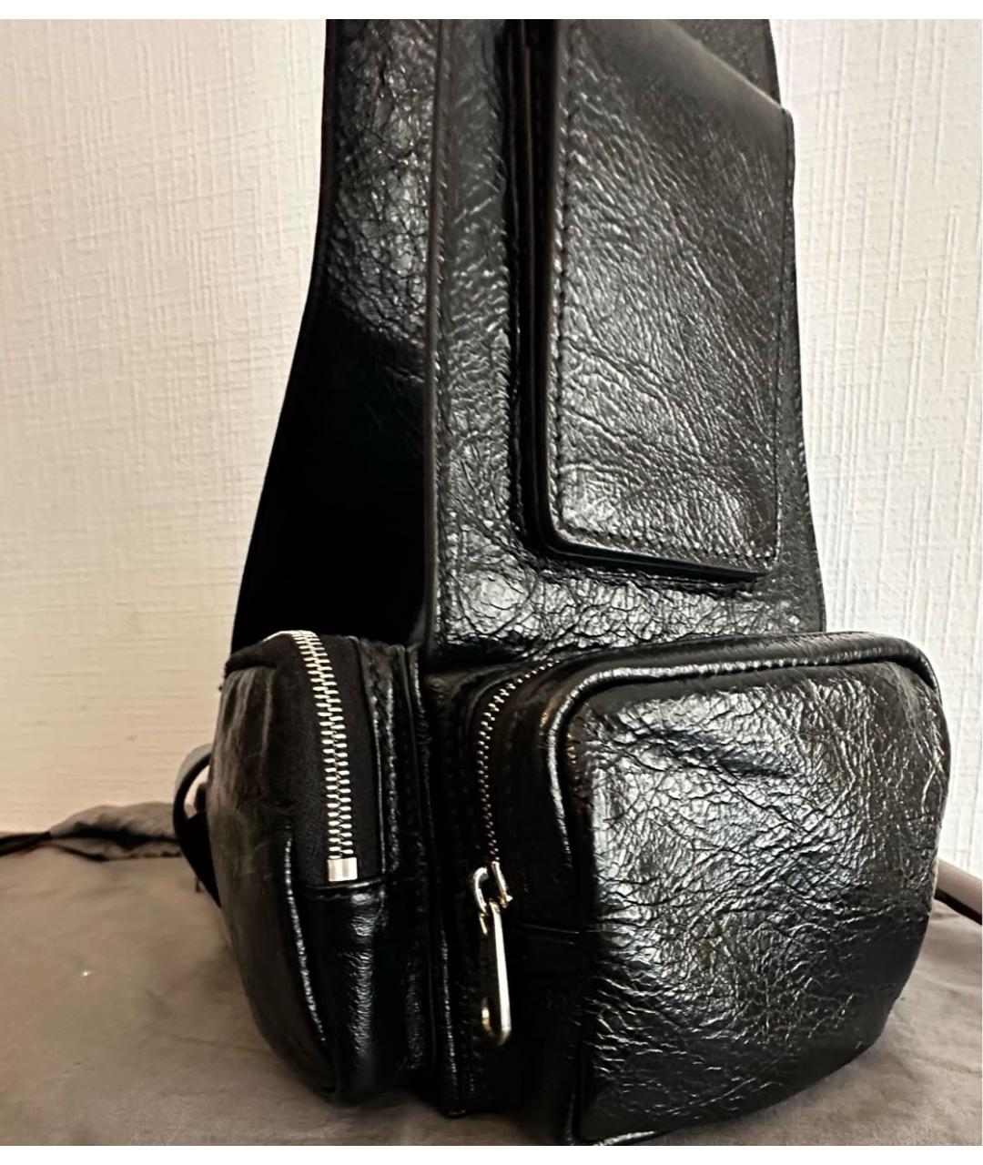 BALENCIAGA Черная кожаная сумка на плечо, фото 7