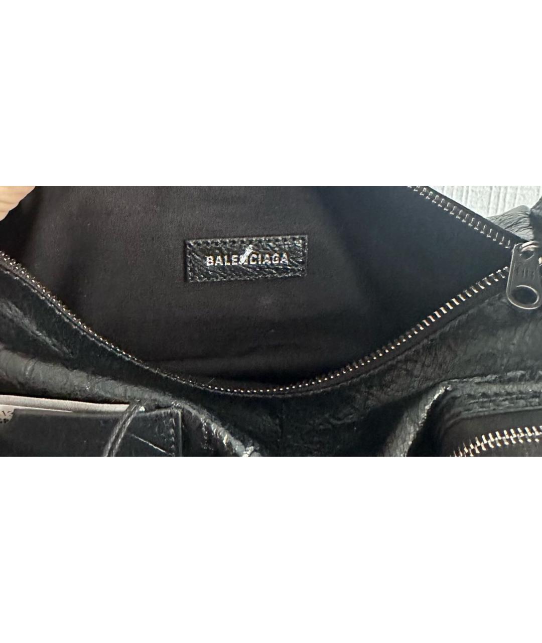 BALENCIAGA Черная кожаная сумка на плечо, фото 6