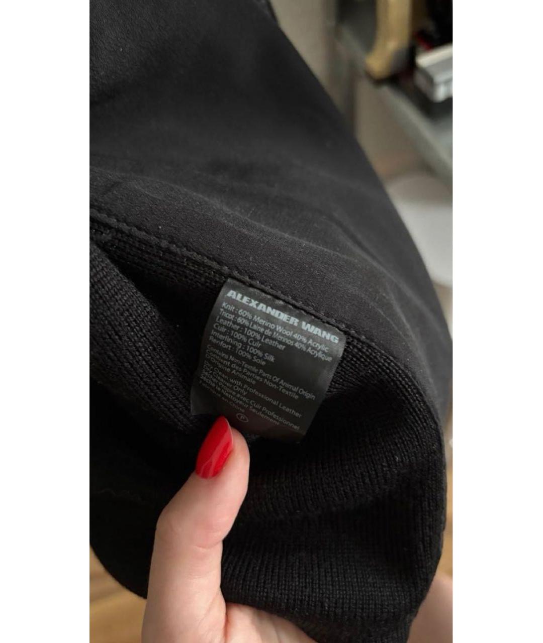 ALEXANDER WANG Черный кожаный кардиган, фото 7