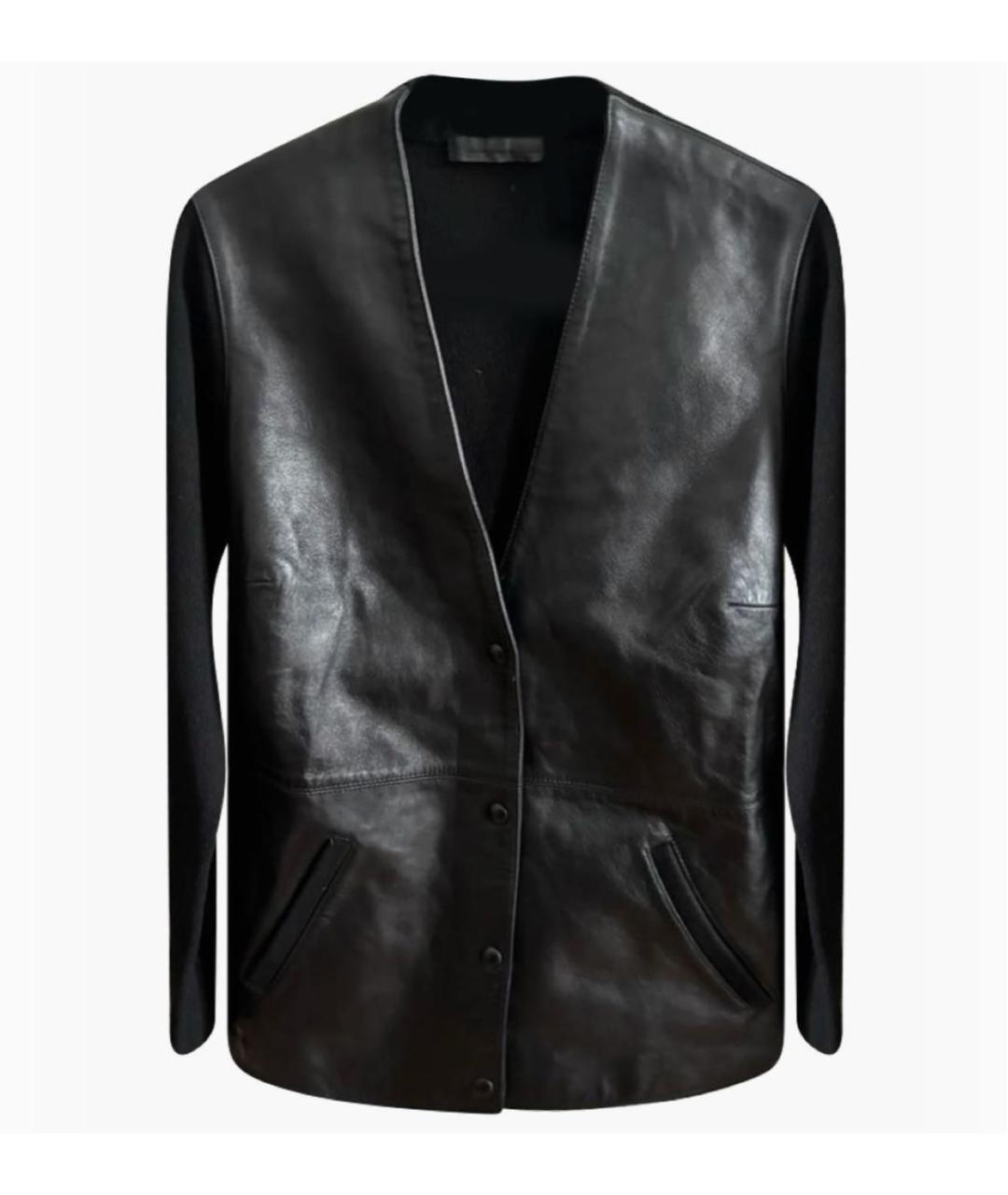 ALEXANDER WANG Черный кожаный кардиган, фото 8