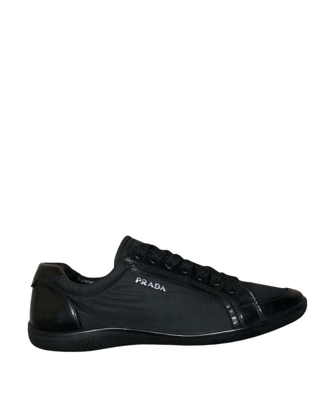 PRADA Черные кеды из лакированной кожи, фото 1