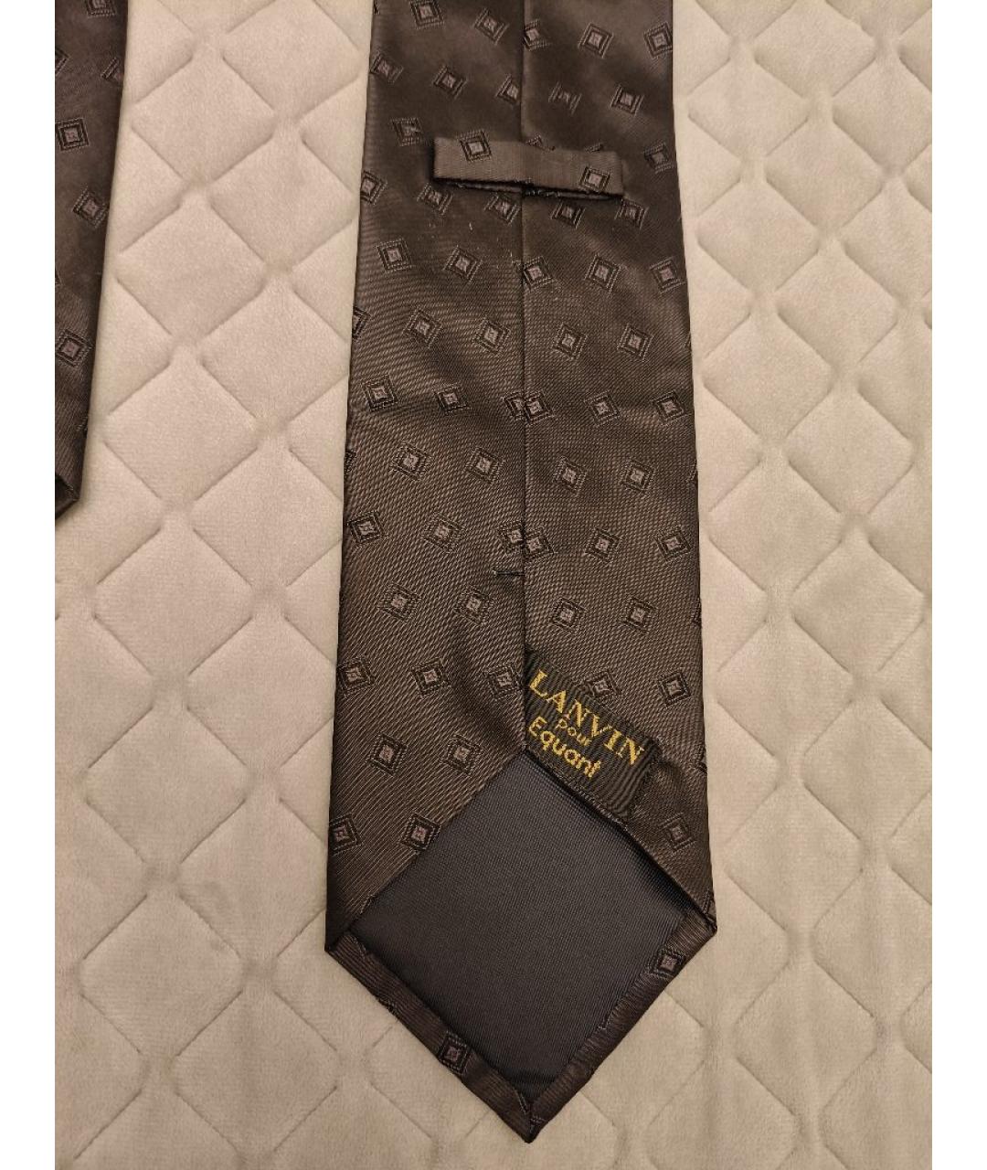 LANVIN Антрацитовый шелковый галстук, фото 3