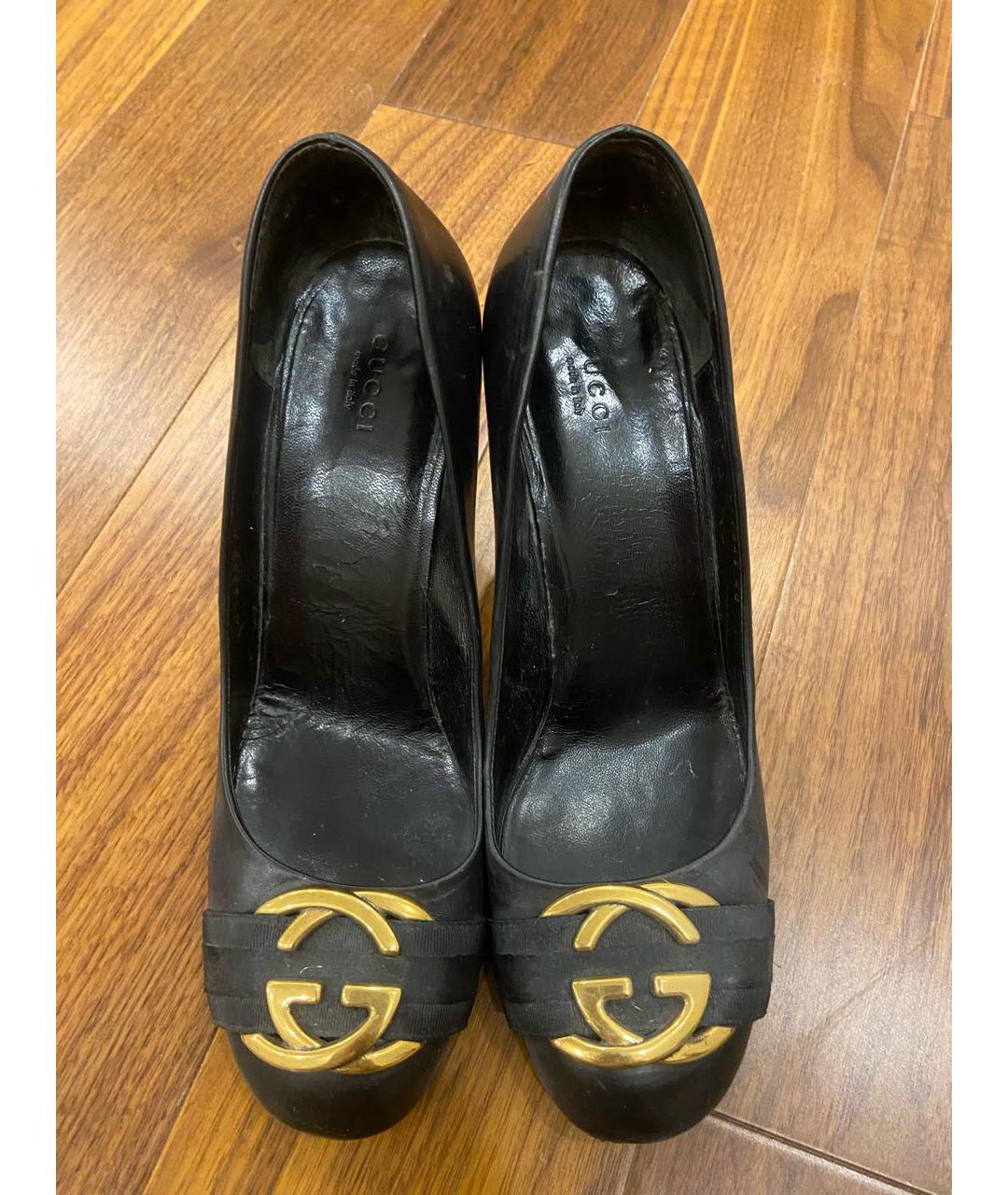 GUCCI Черные кожаные туфли, фото 7