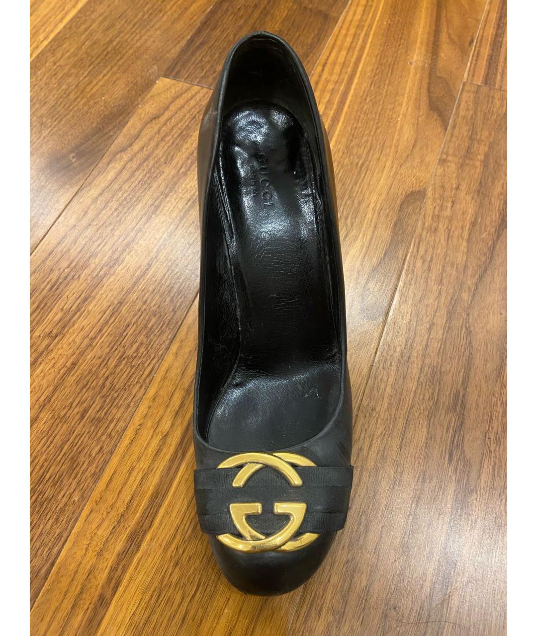 GUCCI Черные кожаные туфли, фото 3