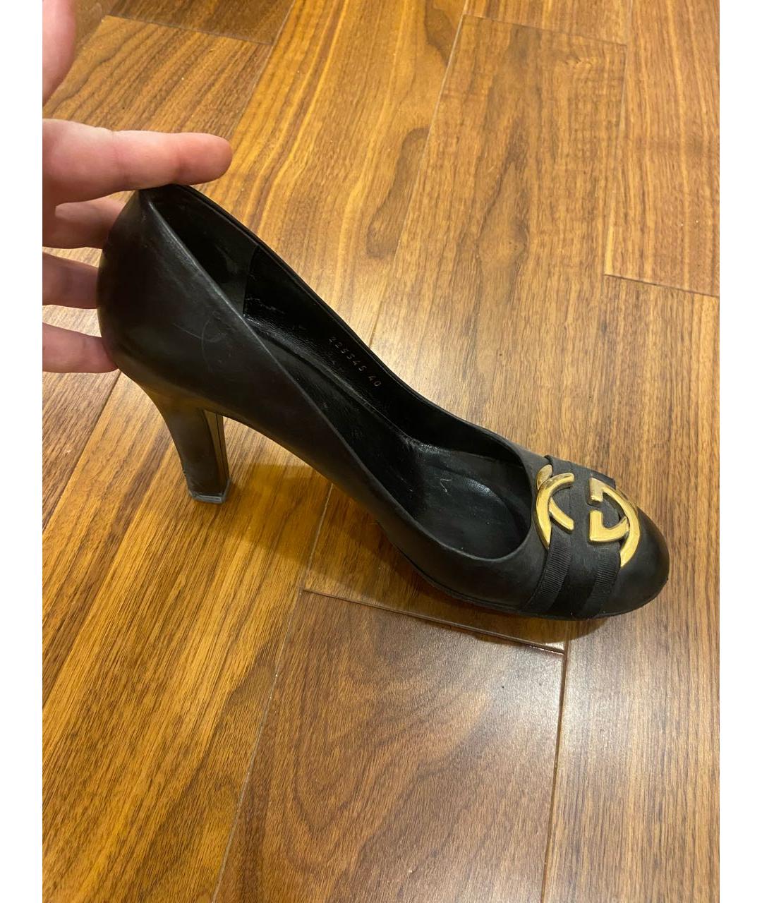 GUCCI Черные кожаные туфли, фото 2
