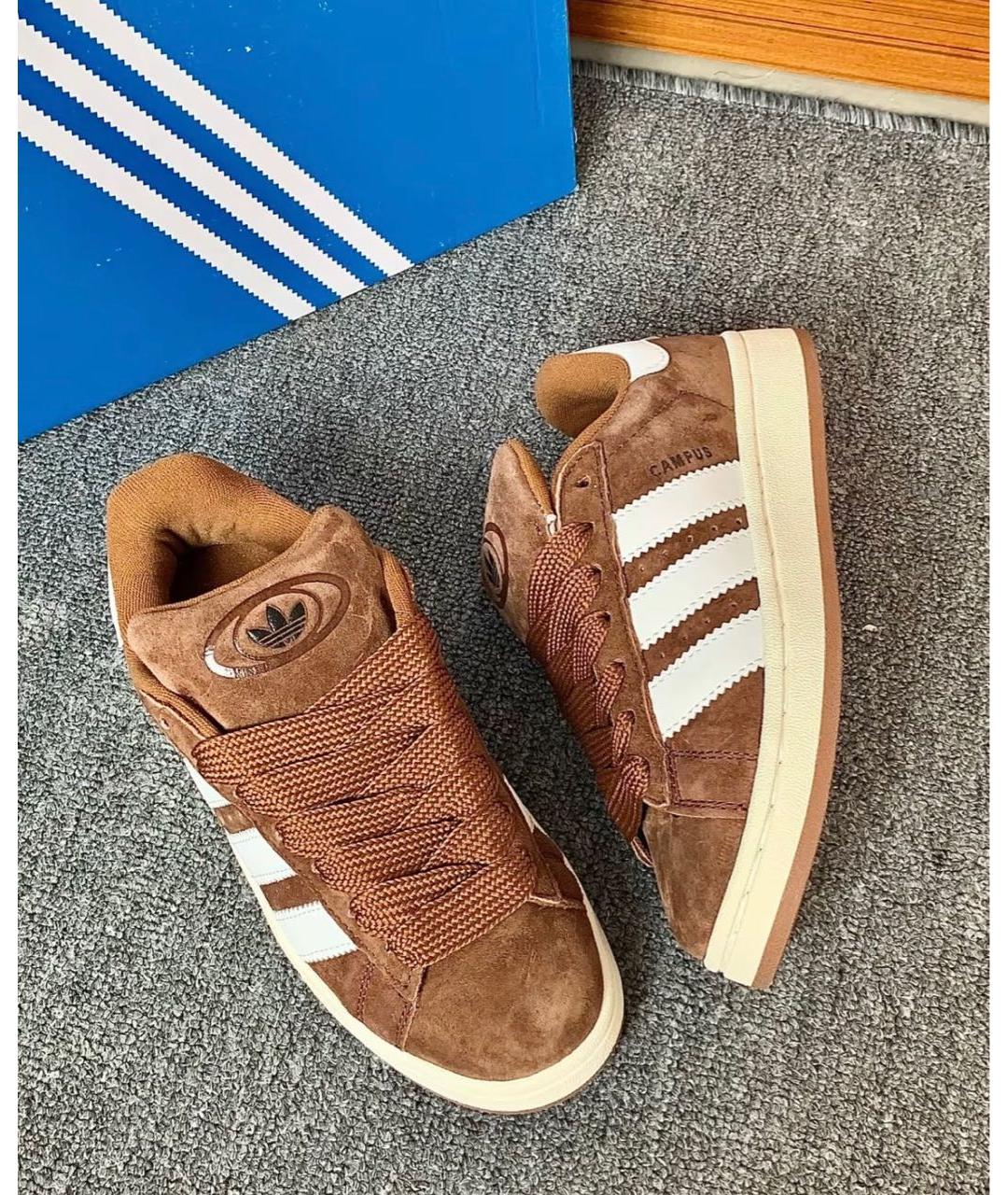 ADIDAS Коричневые замшевые кроссовки, фото 2
