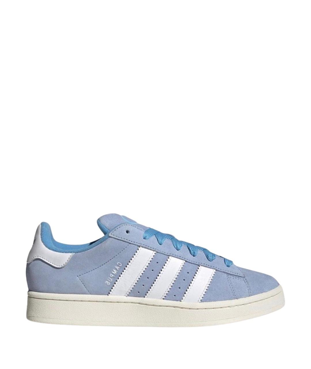 ADIDAS Голубые замшевые кроссовки, фото 1