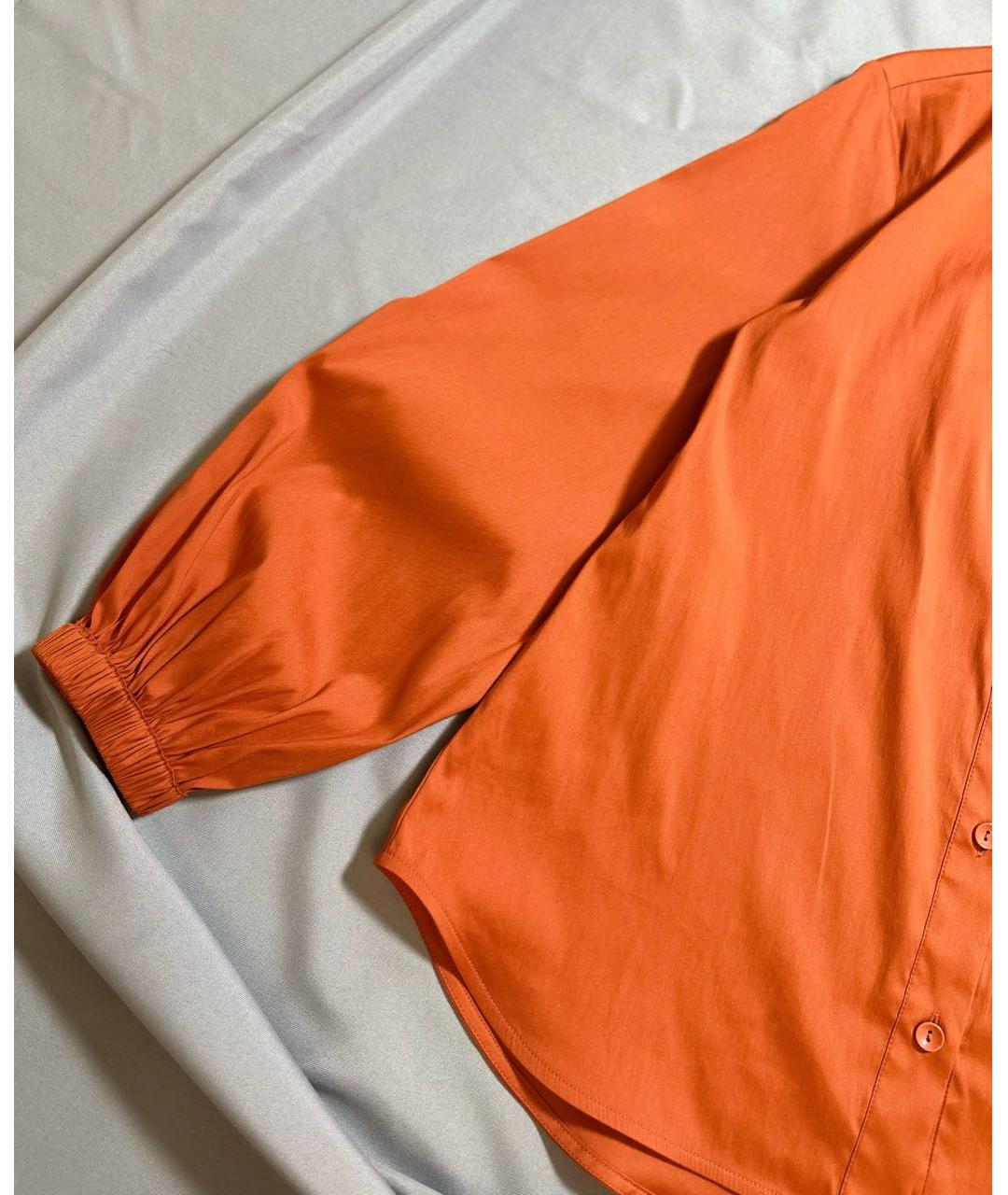 MAX MARA Оранжевая хлопковая рубашка, фото 4