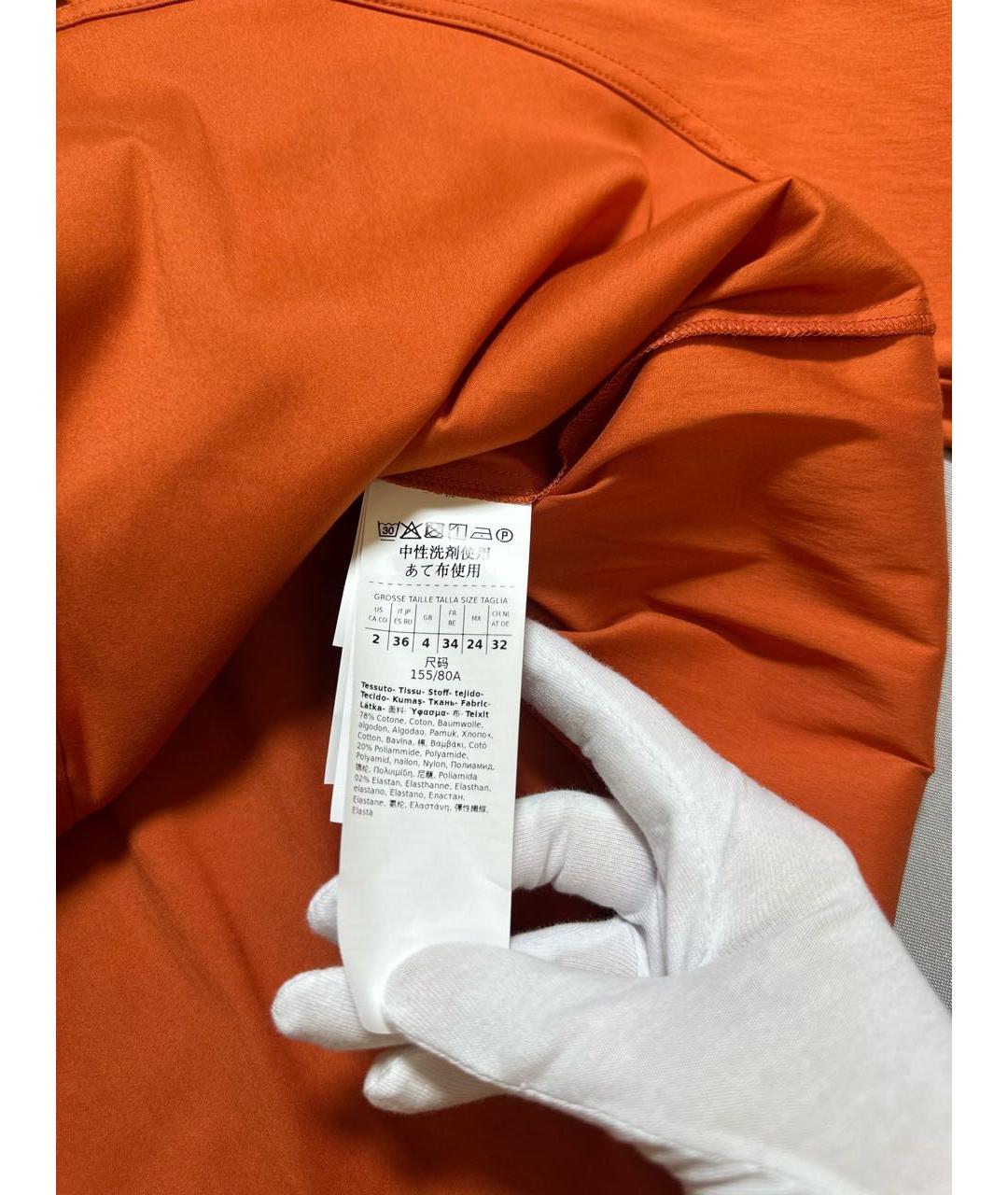 MAX MARA Оранжевая хлопковая рубашка, фото 5