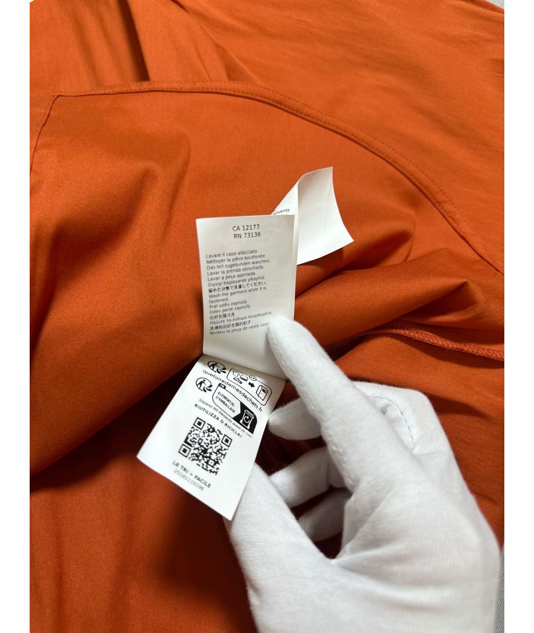 MAX MARA Оранжевая хлопковая рубашка, фото 8