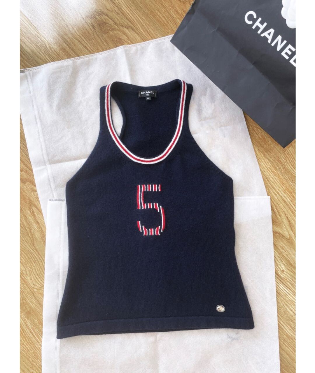 CHANEL Мульти кашемировая майка, фото 2