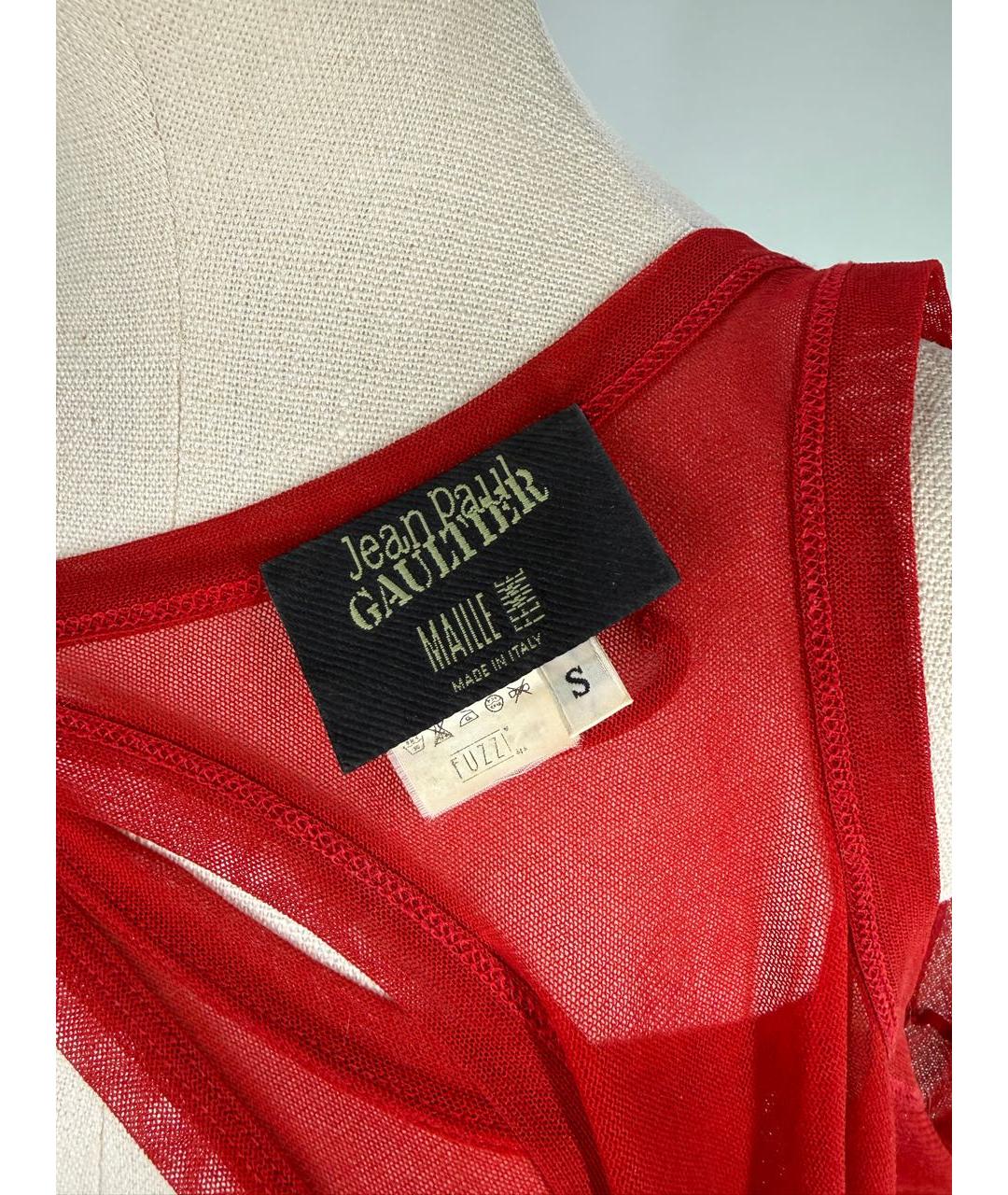 JEAN PAUL GAULTIER Красная полиамидовая майка, фото 7