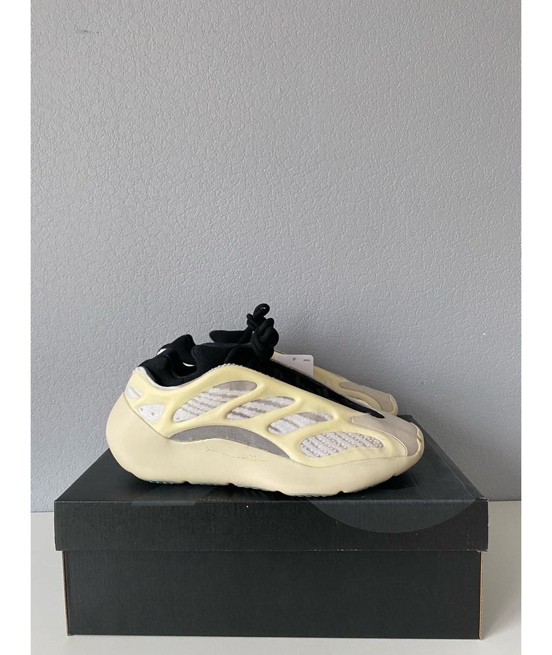 ADIDAS YEEZY Бежевые текстильные низкие кроссовки / кеды, фото 4