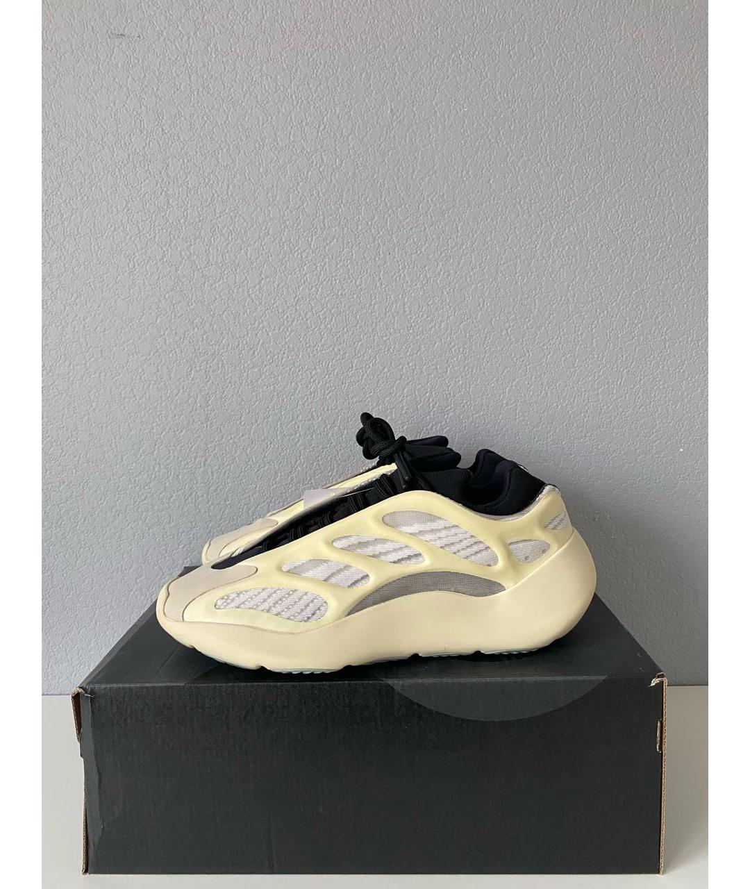 ADIDAS YEEZY Бежевые текстильные низкие кроссовки / кеды, фото 3