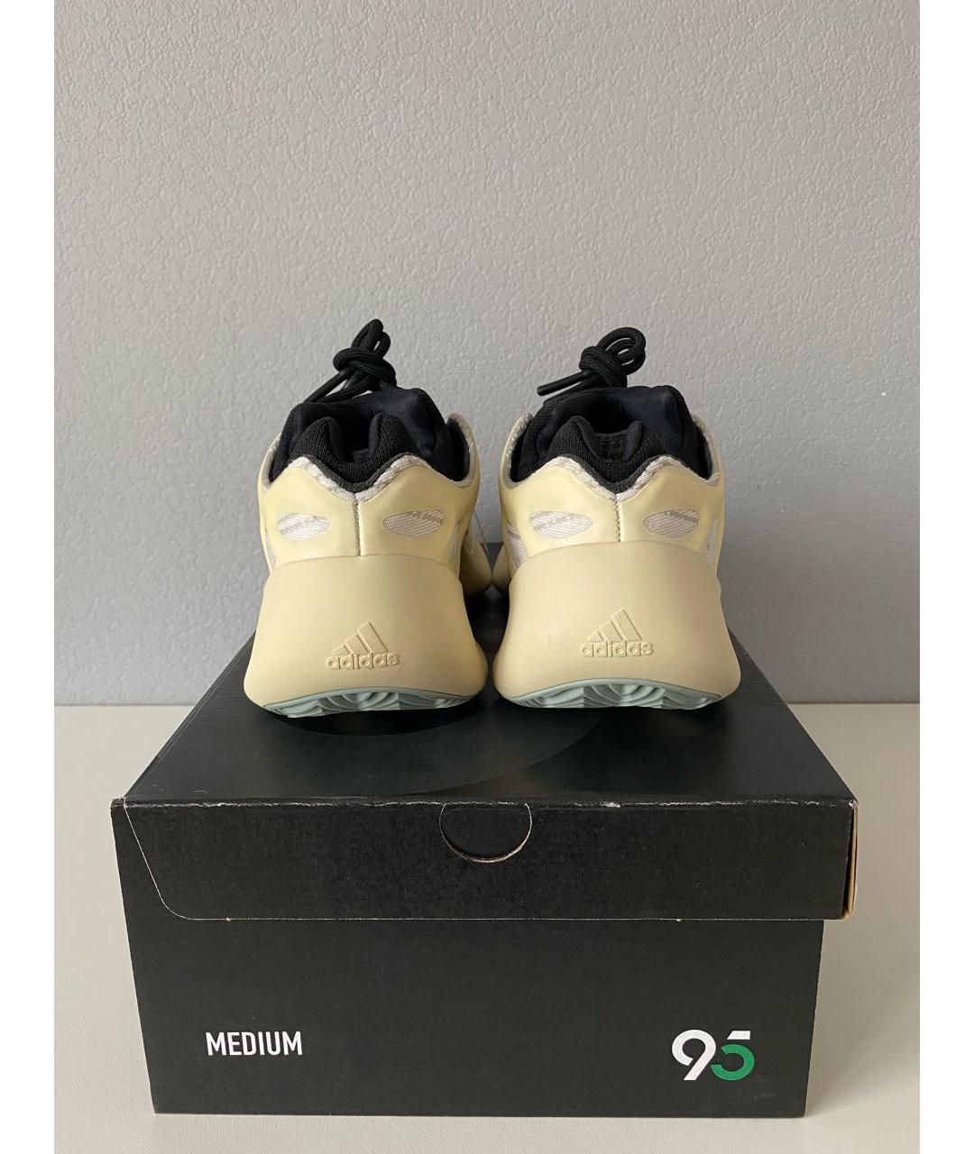 ADIDAS YEEZY Бежевые текстильные низкие кроссовки / кеды, фото 5