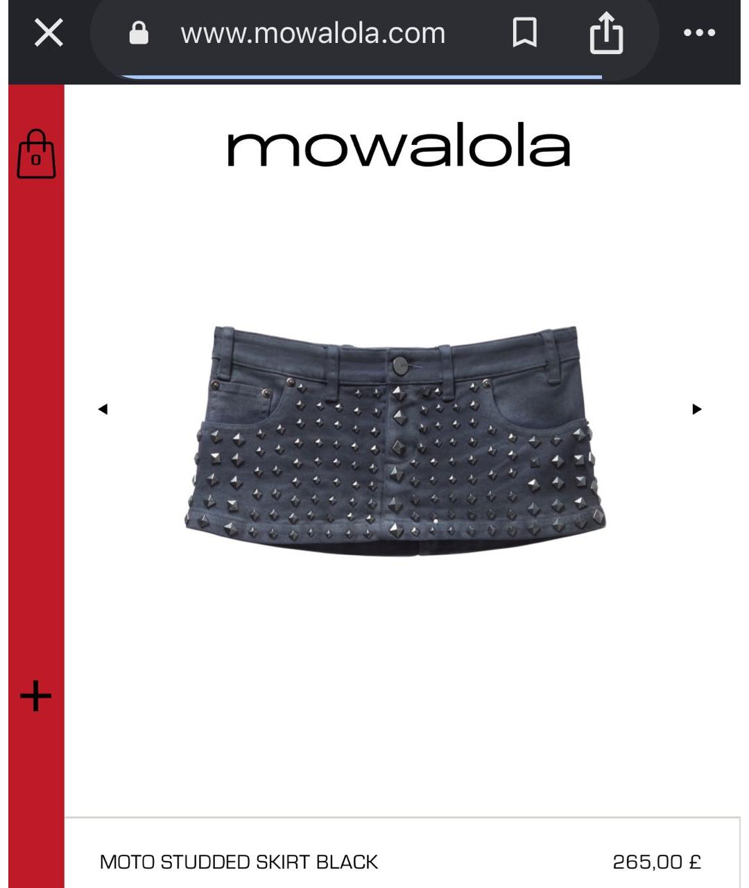 MOWALOLA Темно-синяя хлопковая юбка мини, фото 7