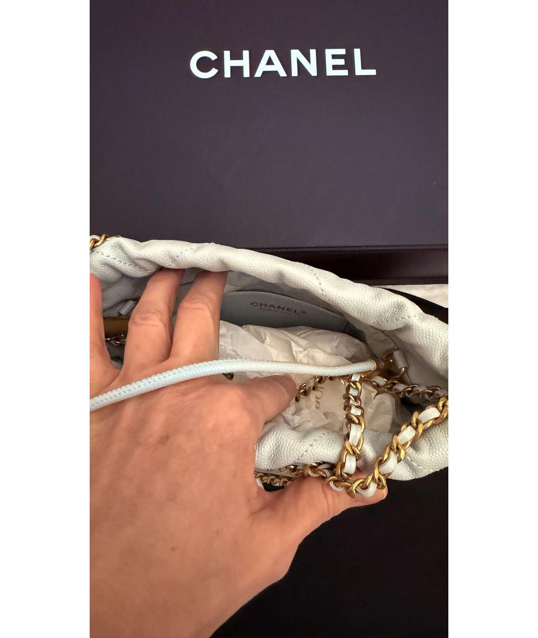 CHANEL Голубая кожаная сумка через плечо, фото 3