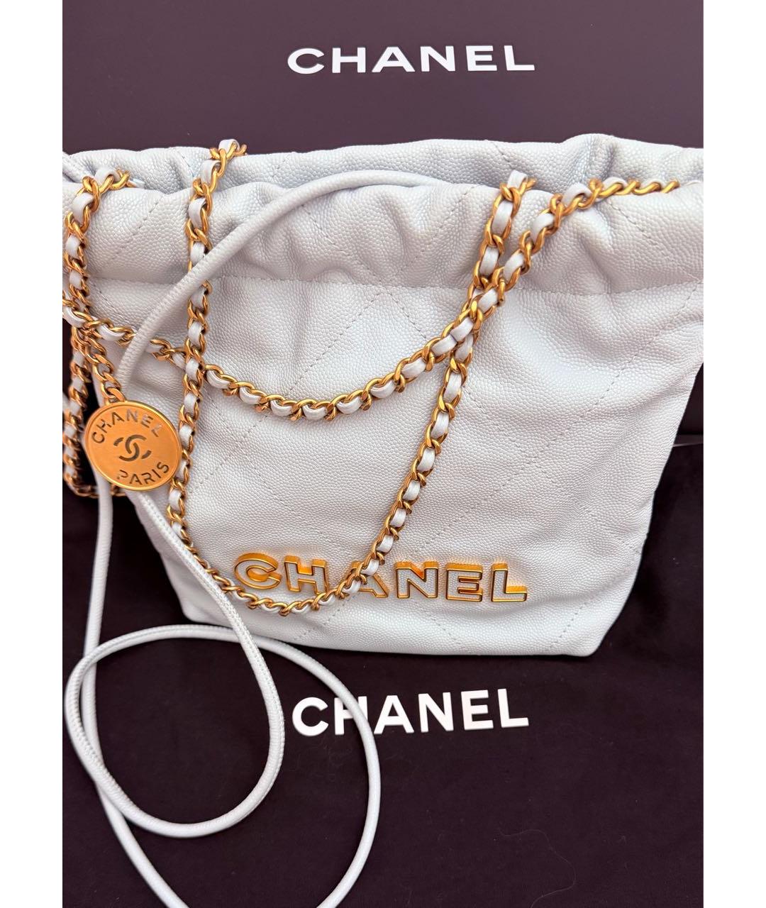 CHANEL Голубая кожаная сумка через плечо, фото 2