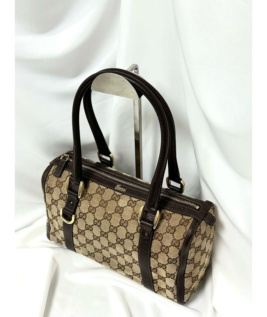 GUCCI Бежевая жаккардовая сумка тоут, фото 2