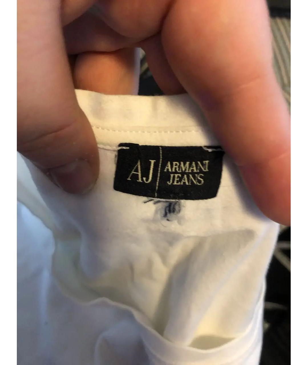 ARMANI JEANS Белая хлопковая майка, фото 3