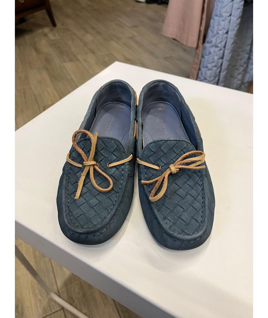 BOTTEGA VENETA Синие замшевые мокасины, фото 7