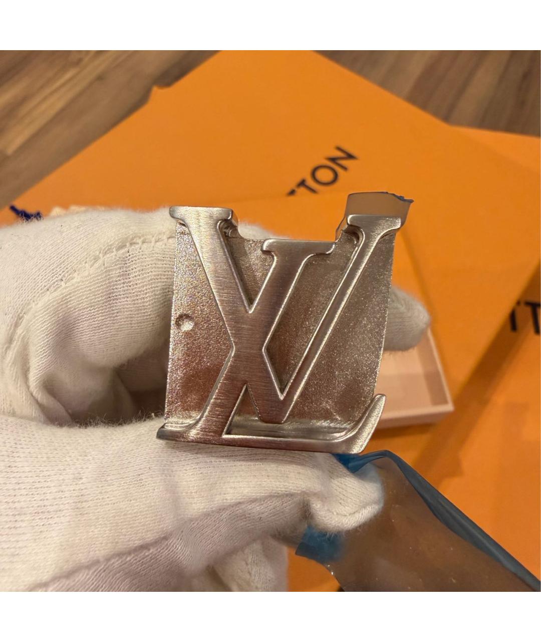 LOUIS VUITTON Серебрянный кожаный ремень, фото 6