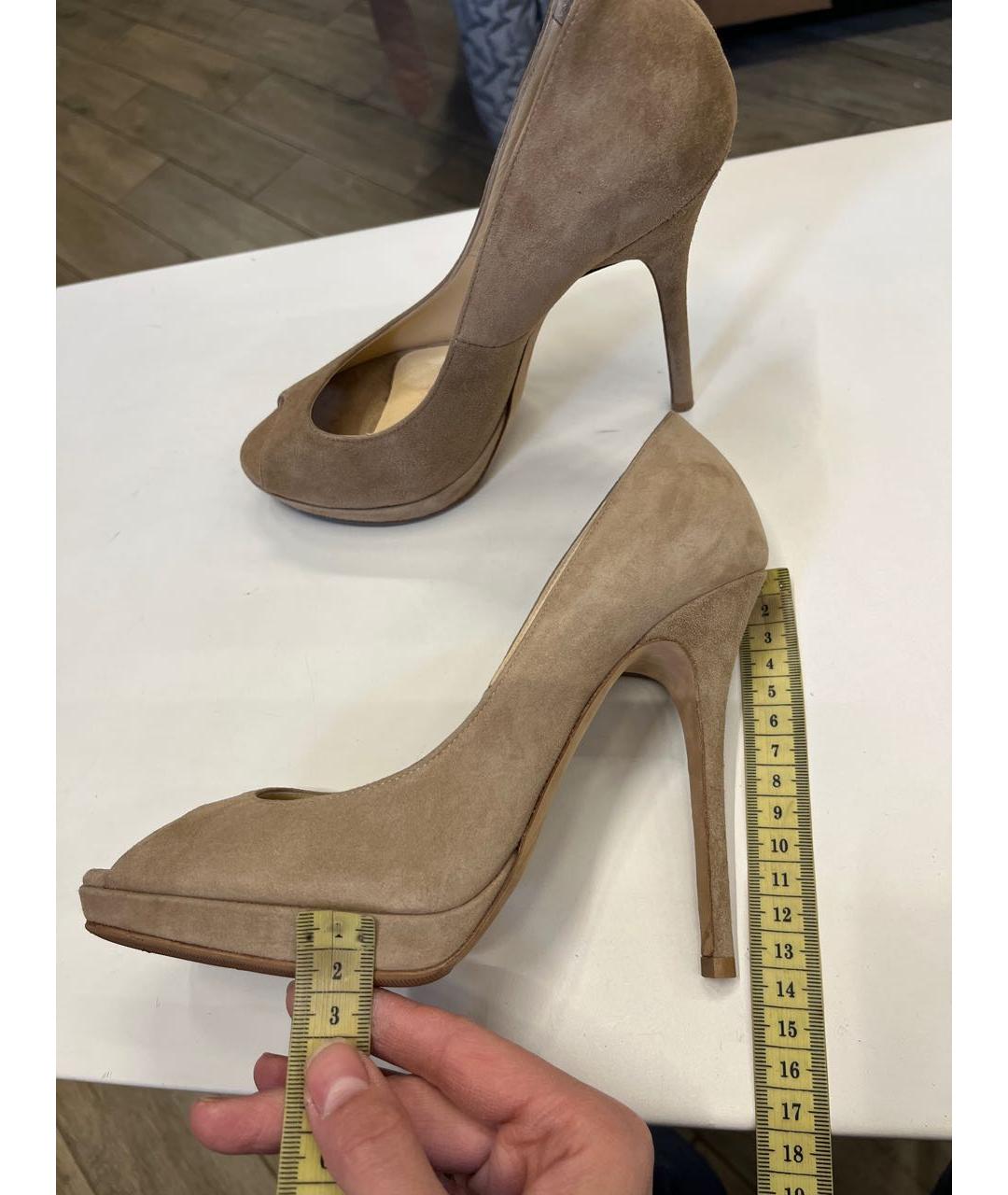 JIMMY CHOO Бежевые замшевые туфли, фото 2