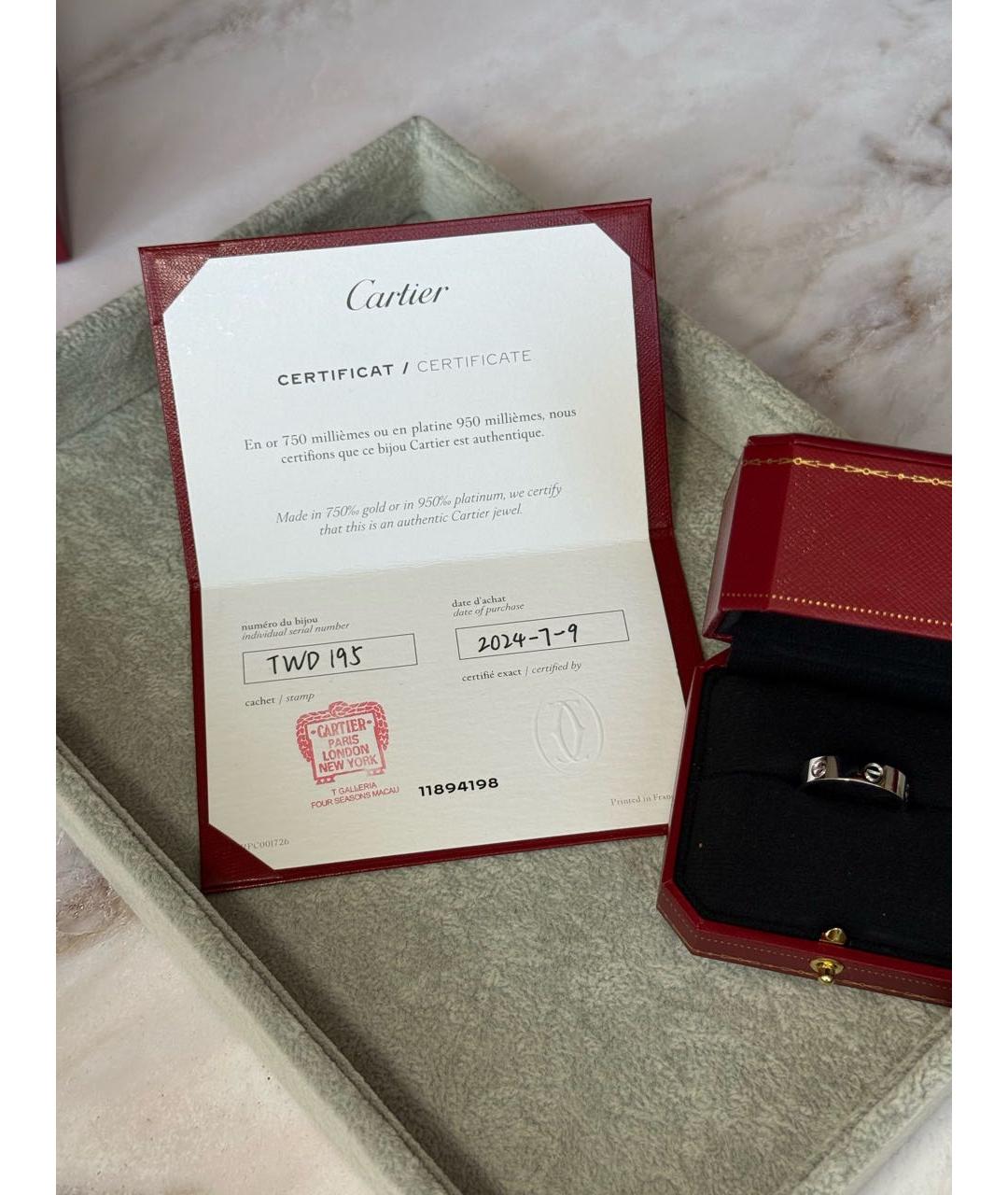 CARTIER Белое кольцо из белого золота, фото 7