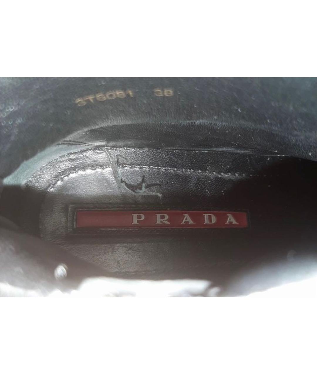 PRADA Черные кожаные ботинки, фото 3