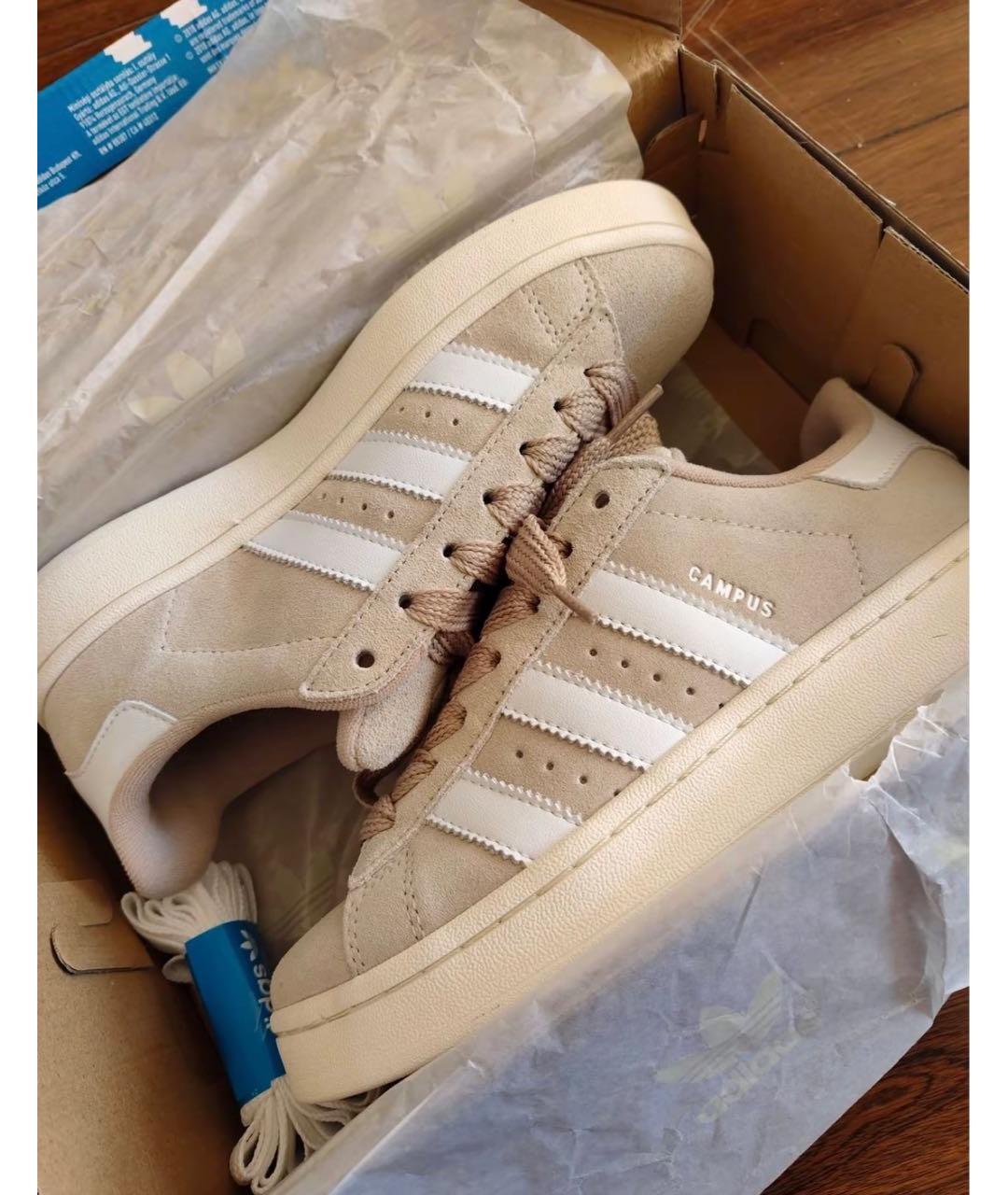 ADIDAS Бежевые замшевые кроссовки, фото 2