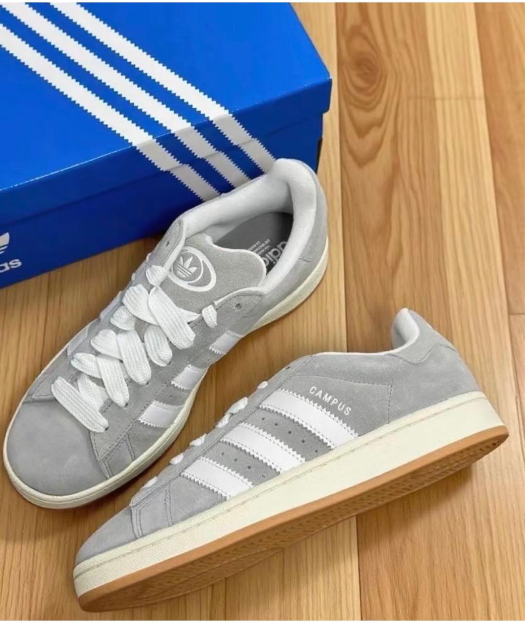 ADIDAS Серые замшевые кроссовки, фото 2