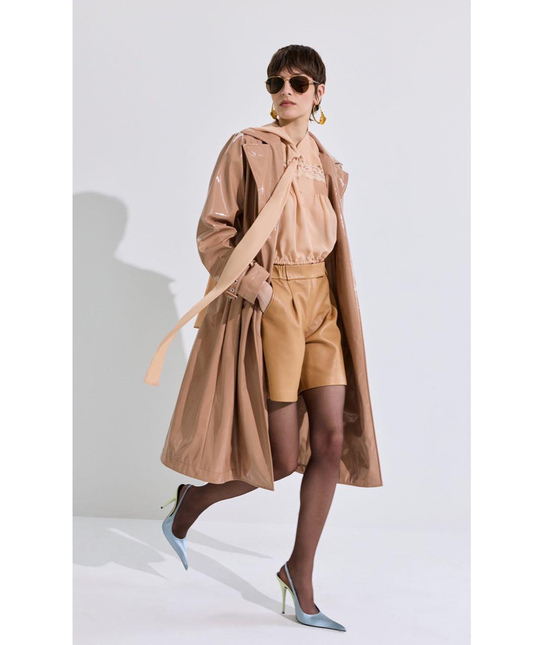 SAINT LAURENT Бежевая шелковая блузы, фото 8