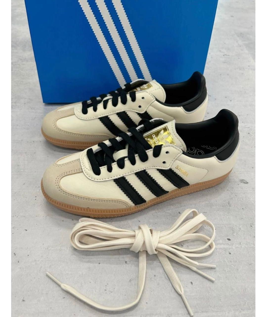 ADIDAS Бежевые кожаные кроссовки, фото 2