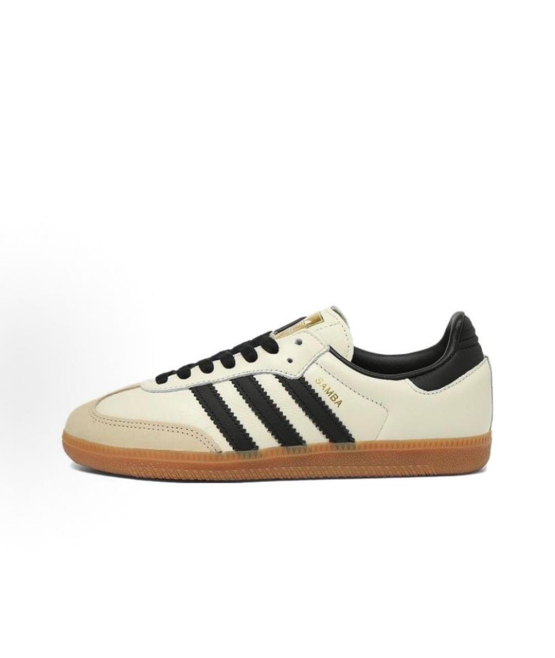 ADIDAS Бежевые кожаные кроссовки, фото 3