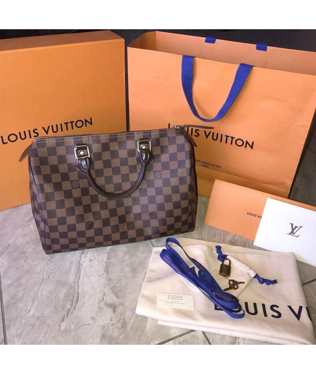 LOUIS VUITTON Коричневая сумка с короткими ручками, фото 5