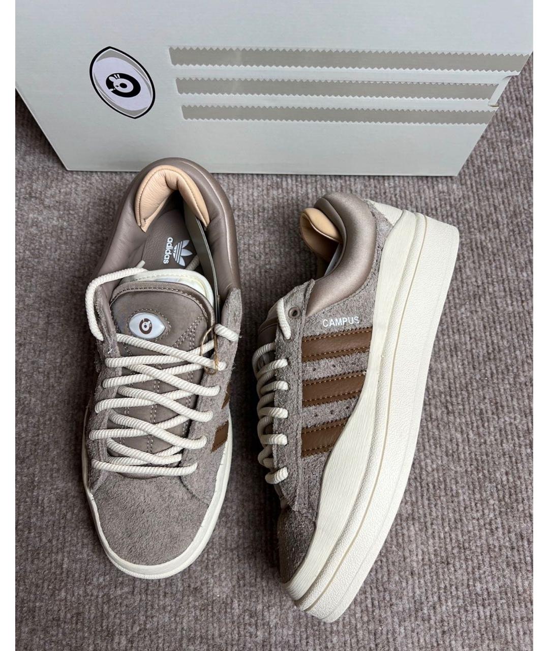 ADIDAS Коричневые замшевые кроссовки, фото 2