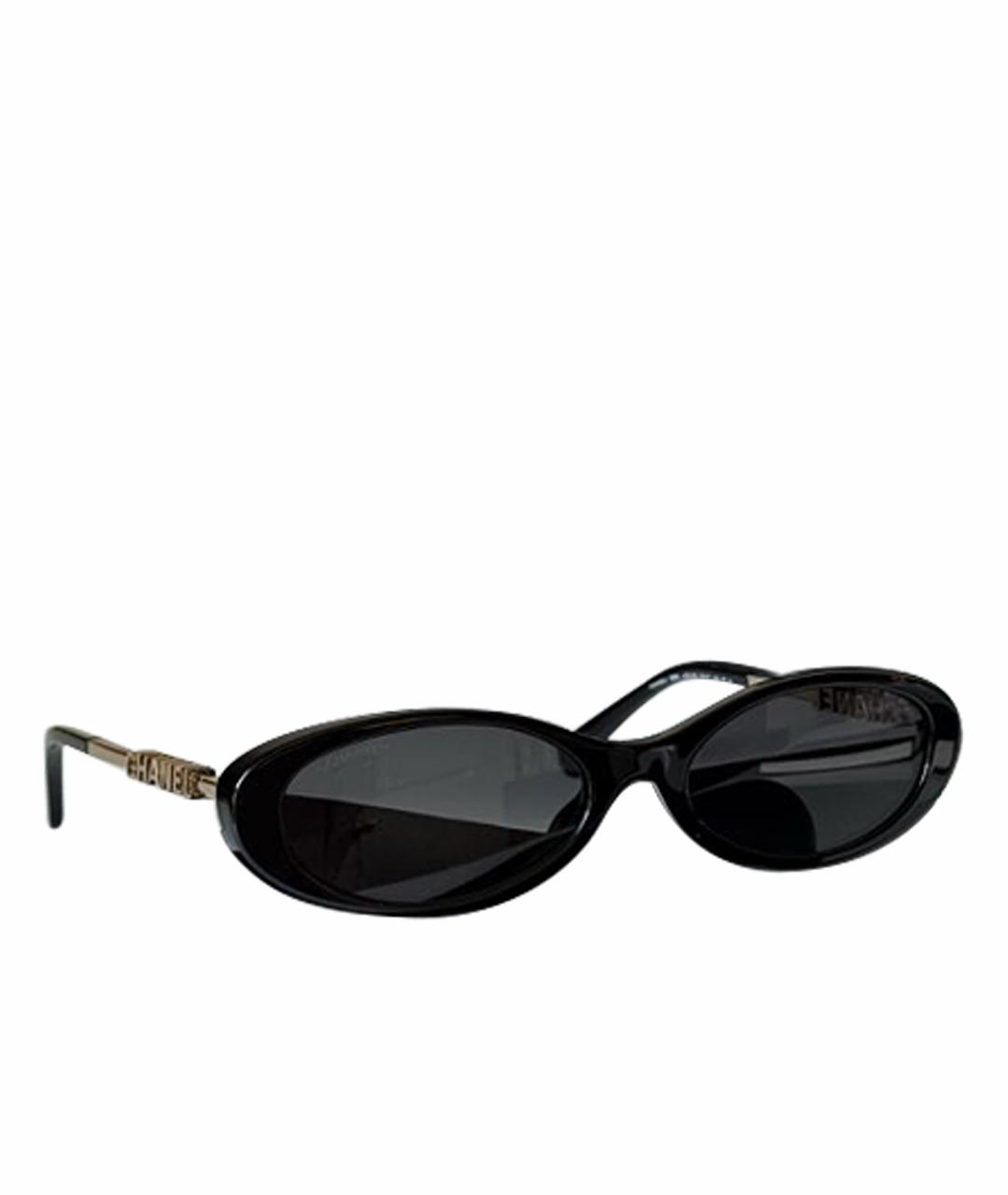 CHANEL Черные пластиковые солнцезащитные очки, фото 1