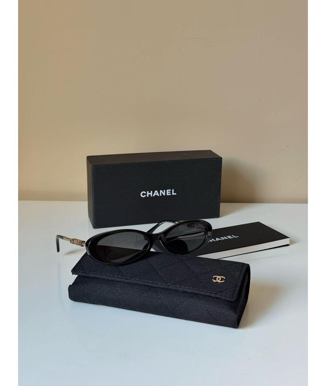 CHANEL Черные пластиковые солнцезащитные очки, фото 5