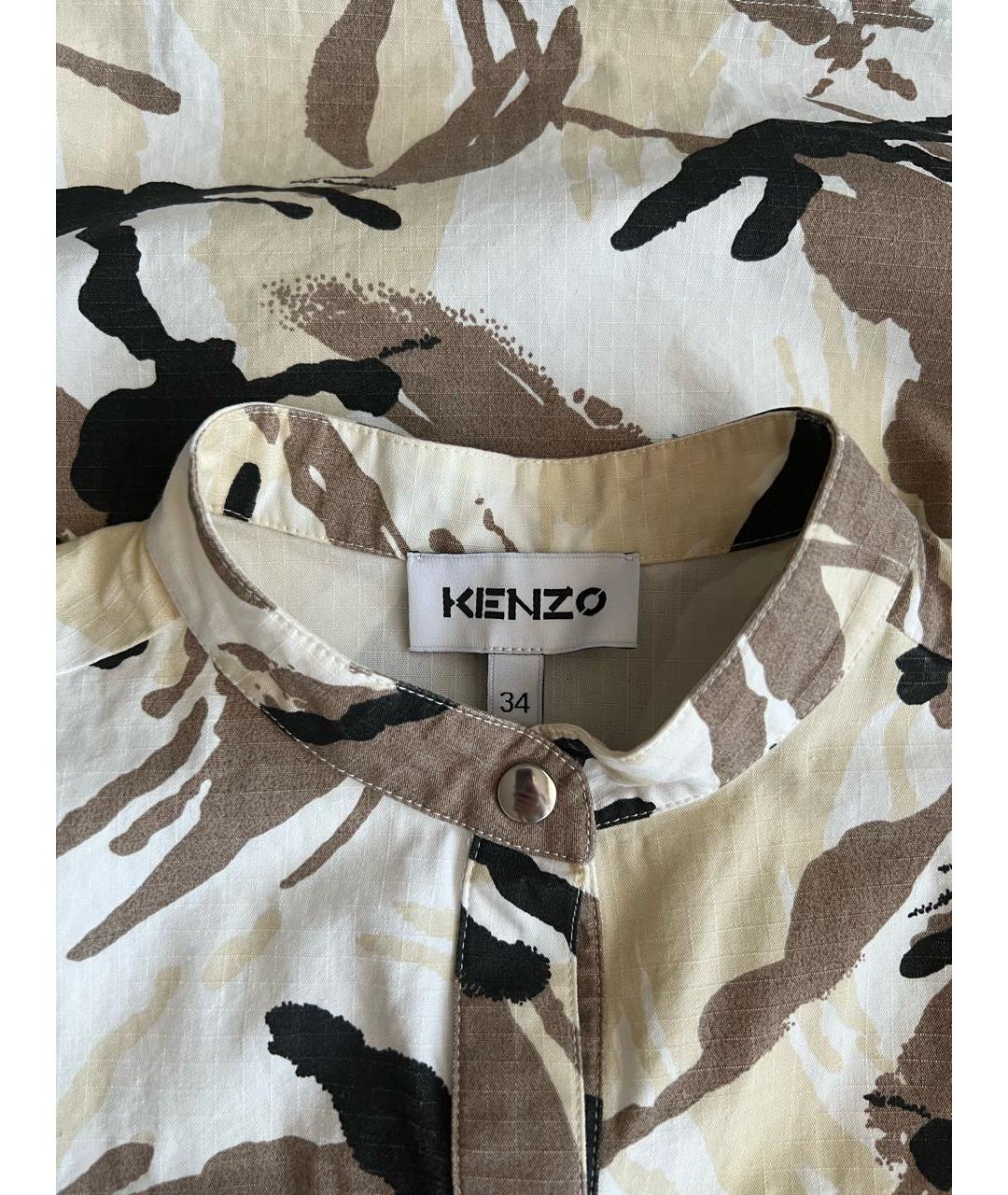 KENZO Бежевое хлопковое повседневное платье, фото 6