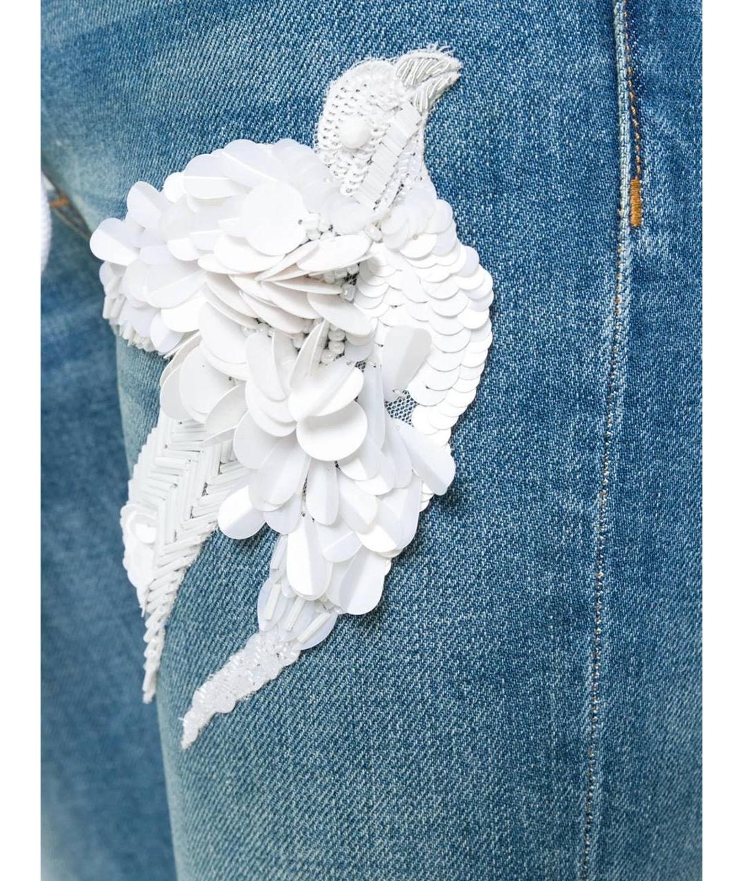 OFF-WHITE Голубые хлопковые джинсы слим, фото 7