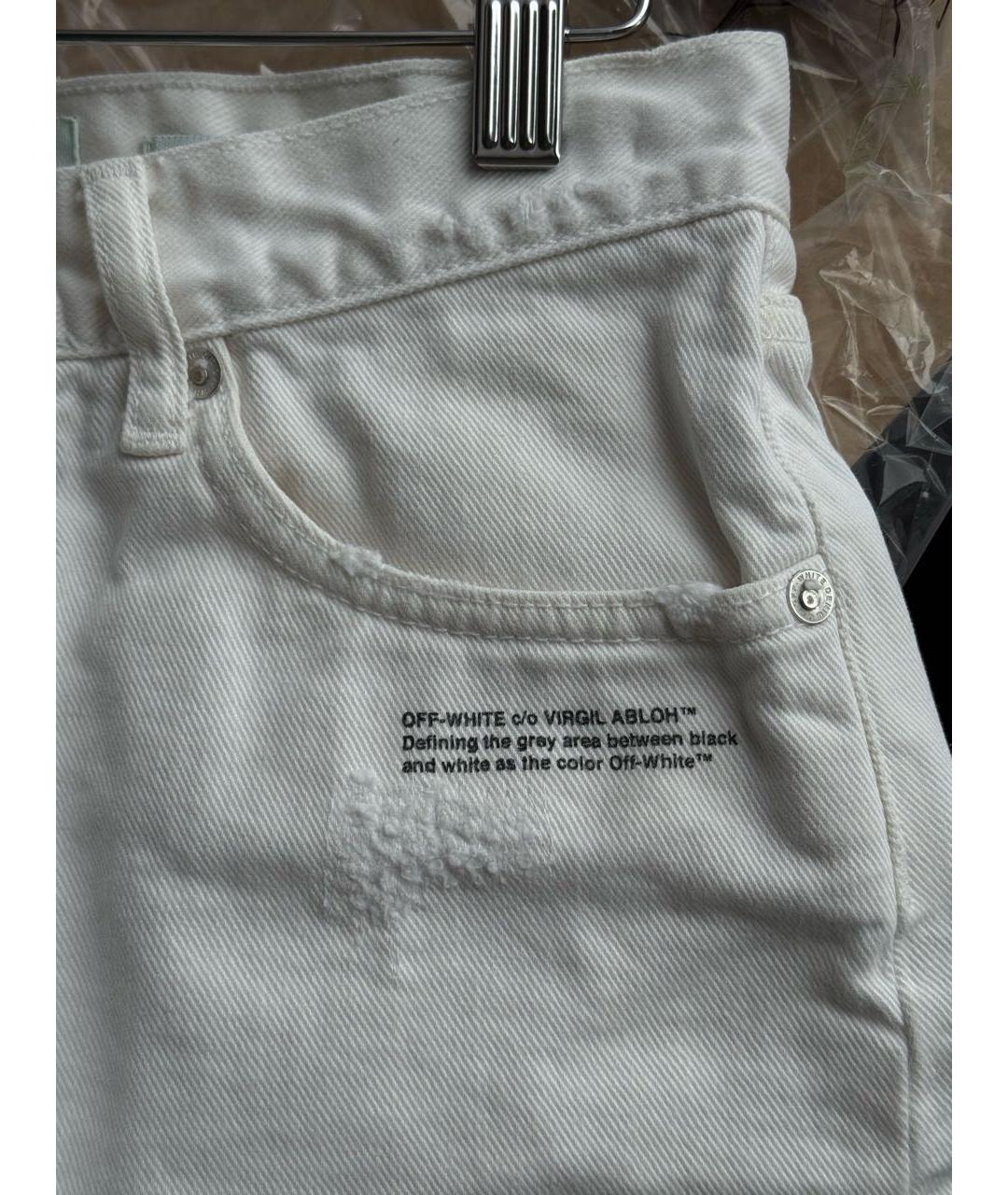 OFF-WHITE Белые хлопковые шорты, фото 4