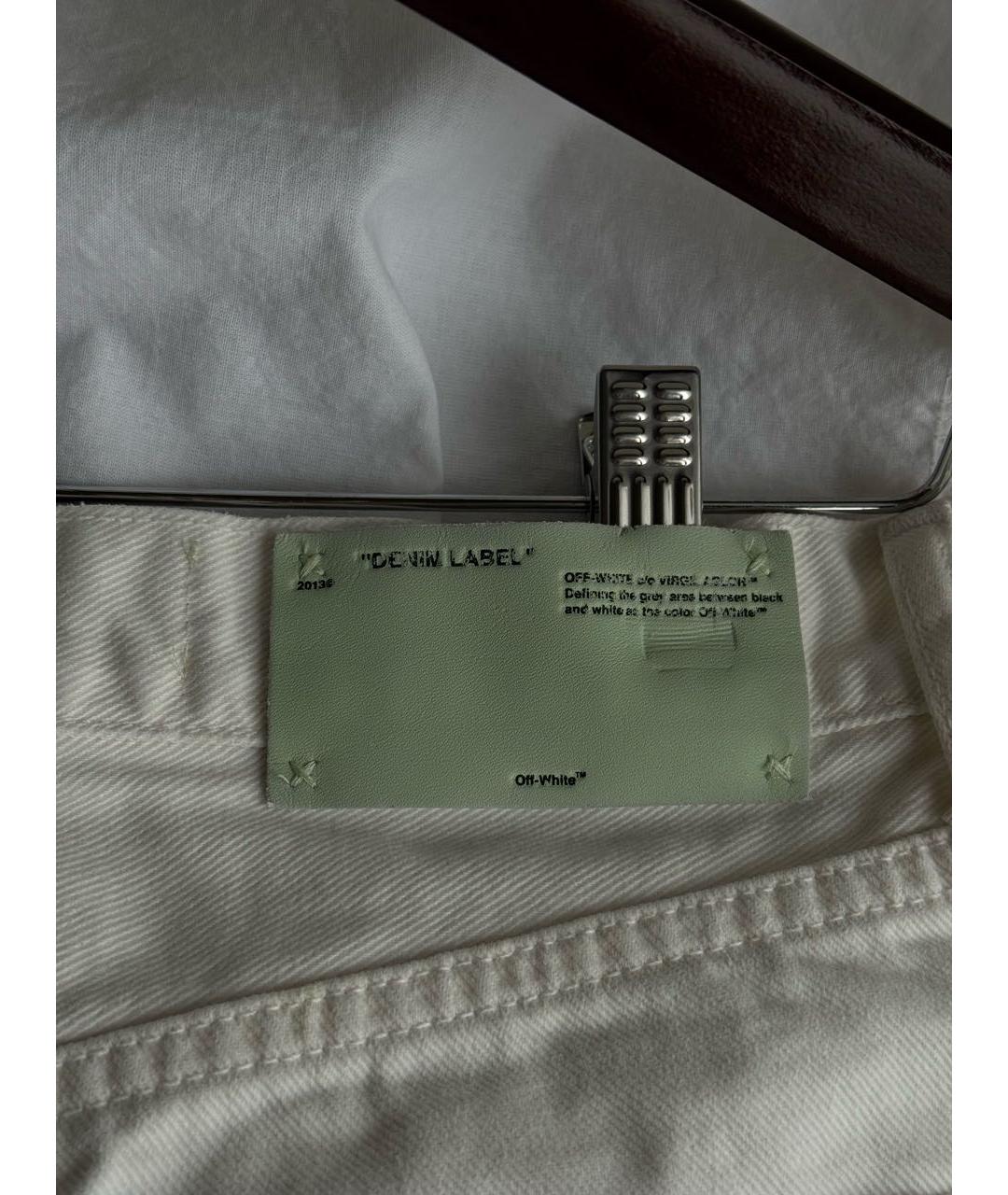 OFF-WHITE Белые хлопковые шорты, фото 7