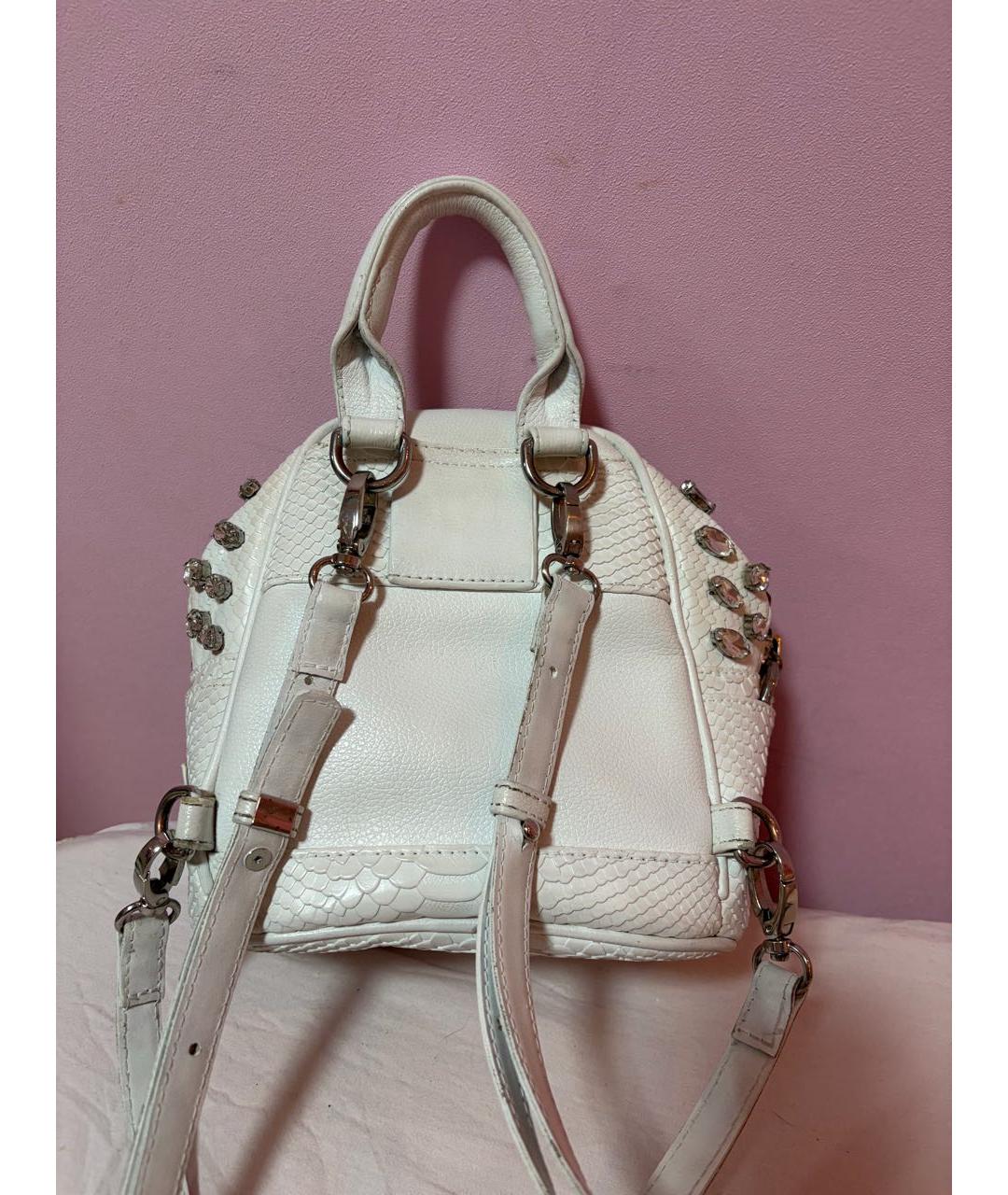 PHILIPP PLEIN Белый кожаный рюкзак, фото 3