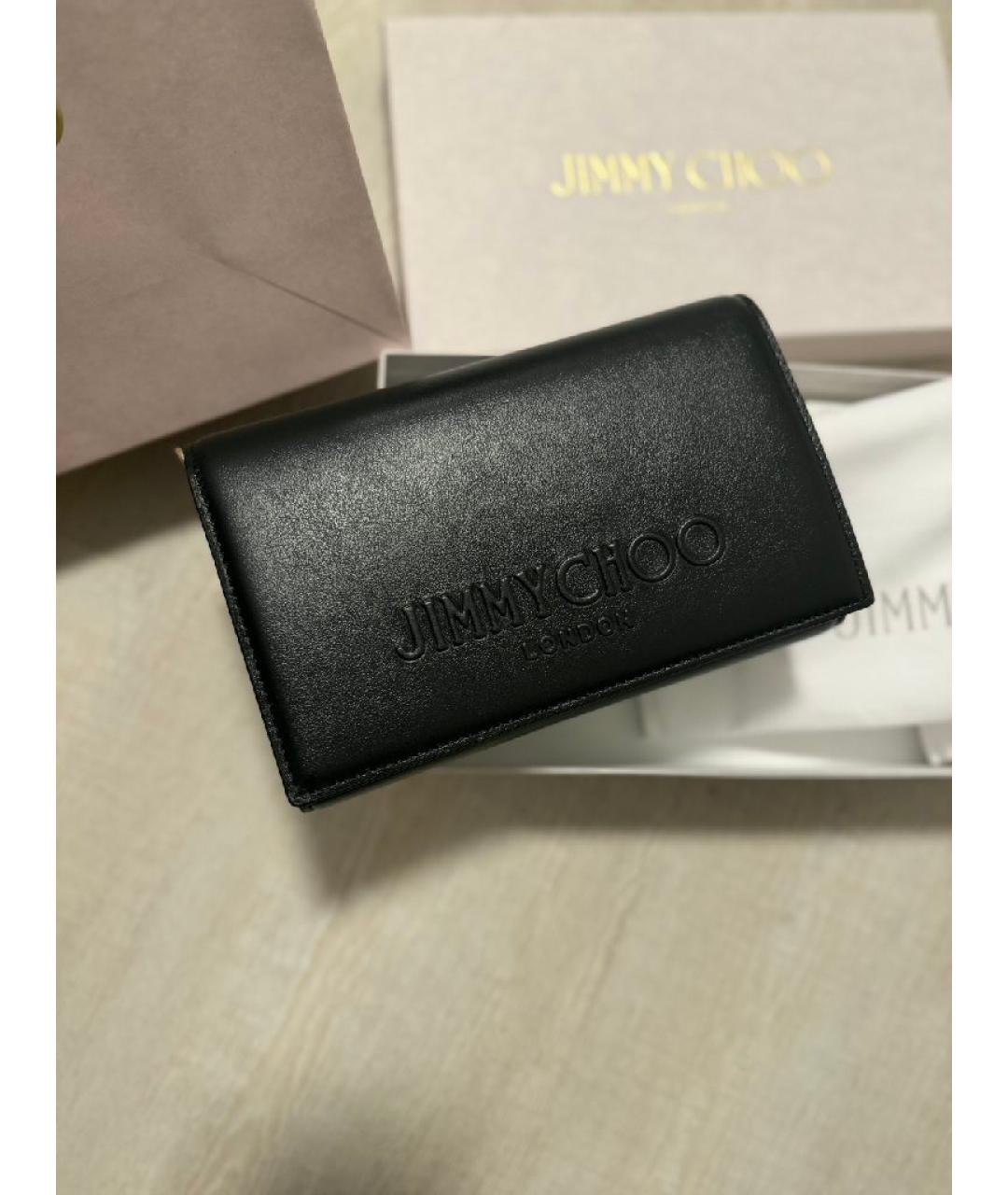 JIMMY CHOO Черная кожаная сумка через плечо, фото 3