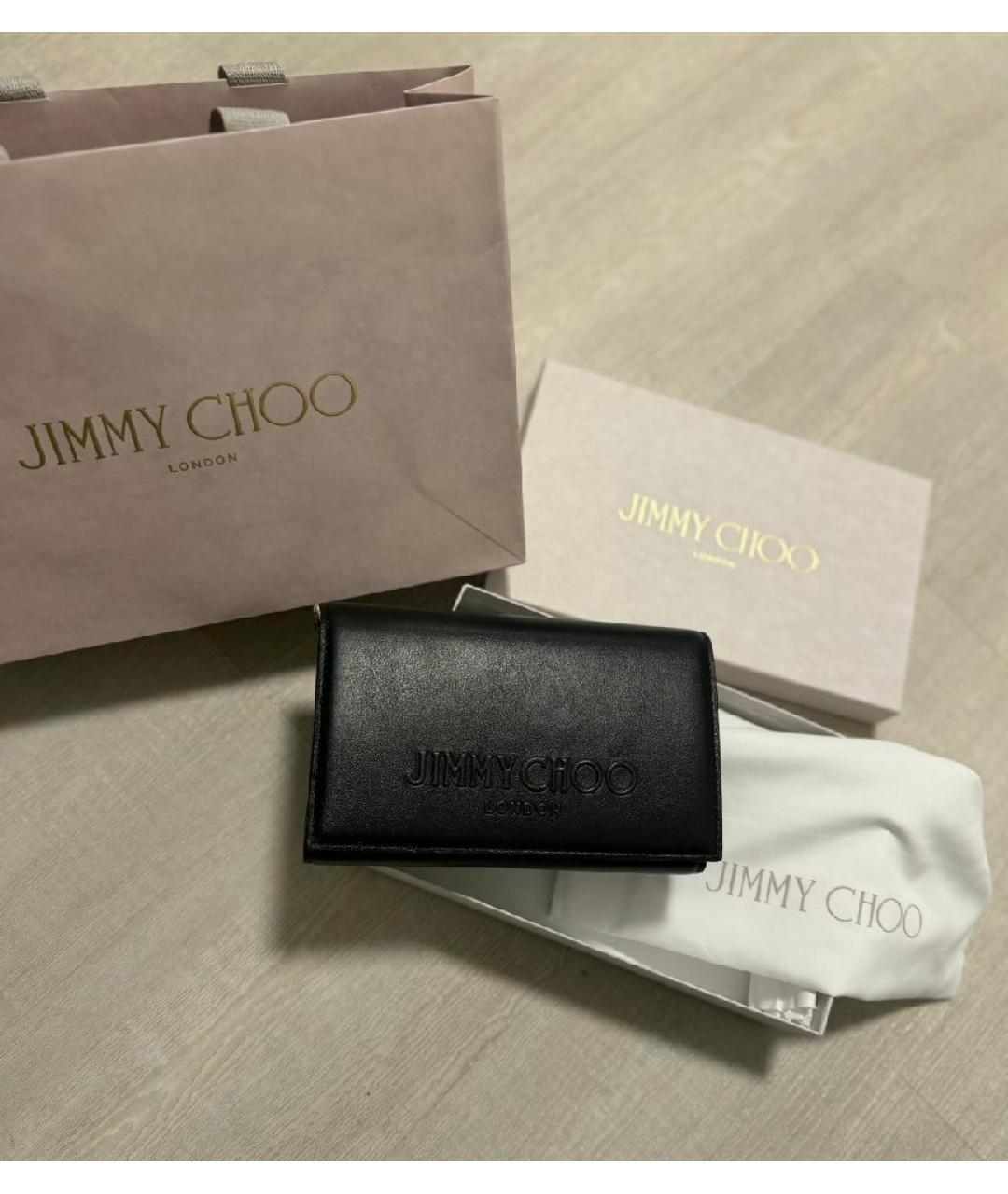 JIMMY CHOO Черная кожаная сумка через плечо, фото 6