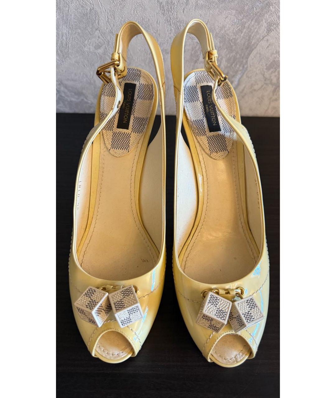 LOUIS VUITTON Желтые туфли из лакированной кожи, фото 4