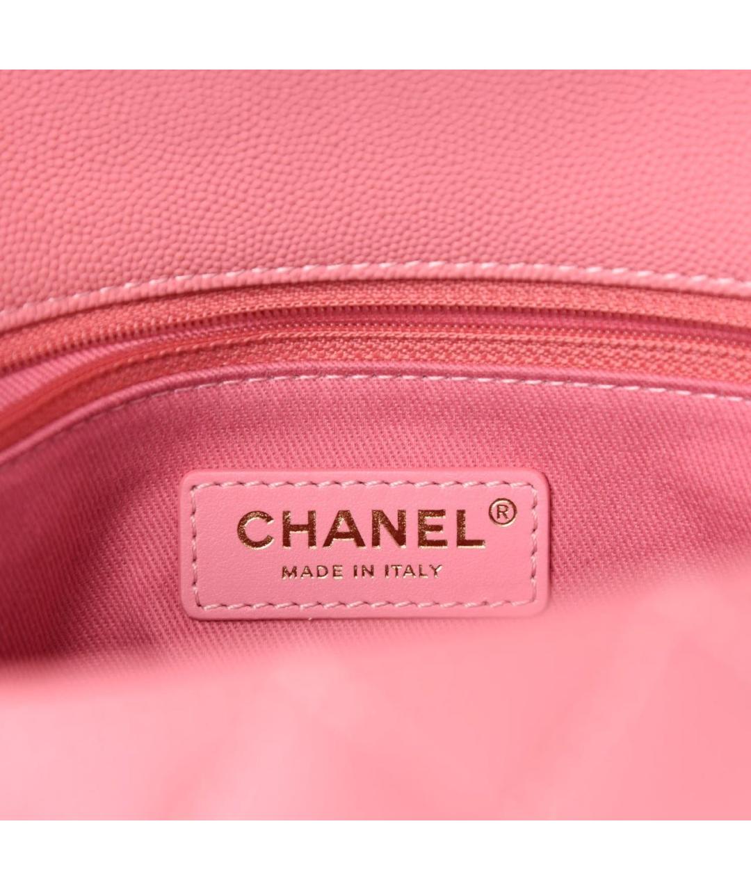 CHANEL Розовая кожаная сумка с короткими ручками, фото 4