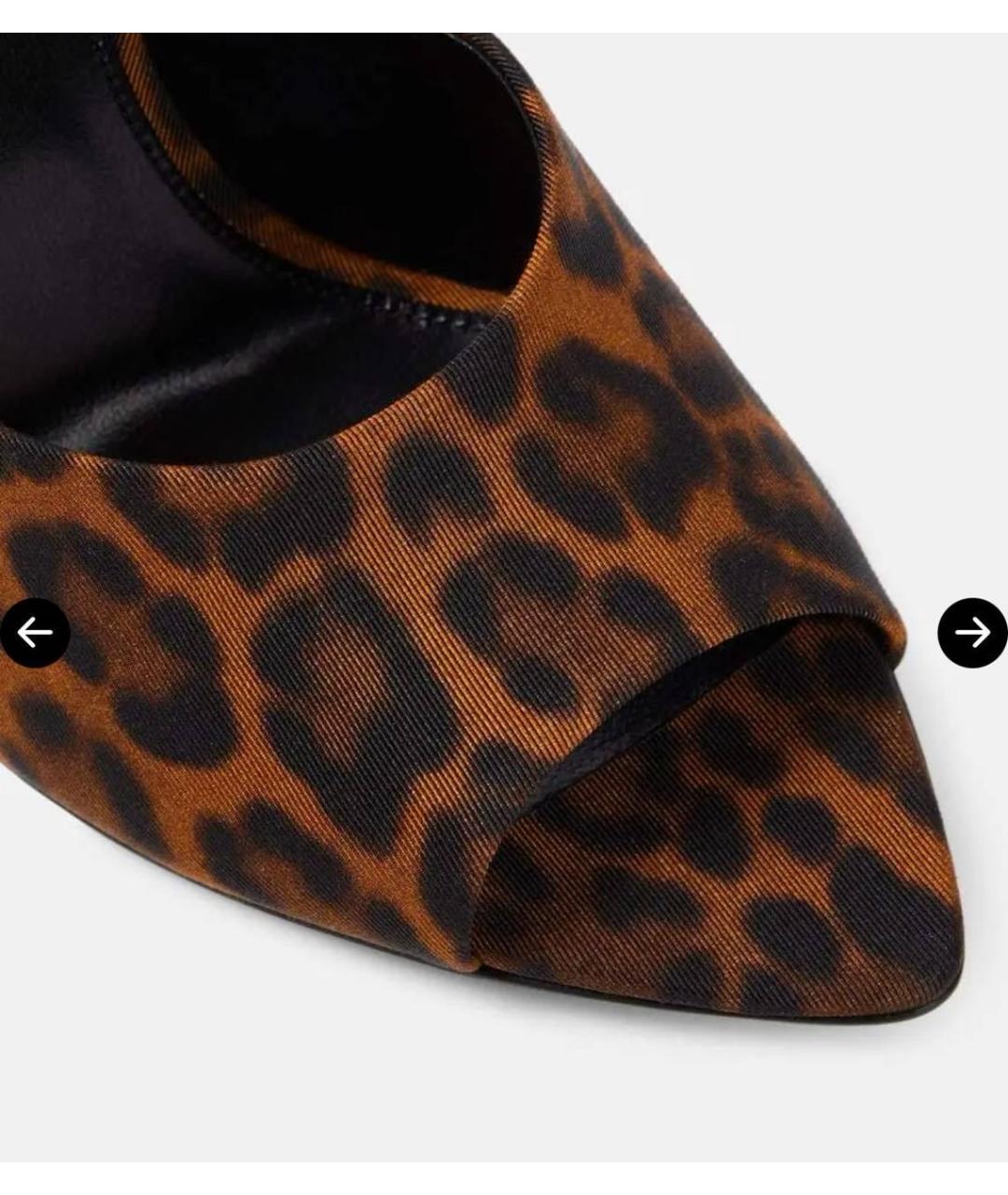 SAINT LAURENT Коричневые текстильные мюли, фото 6