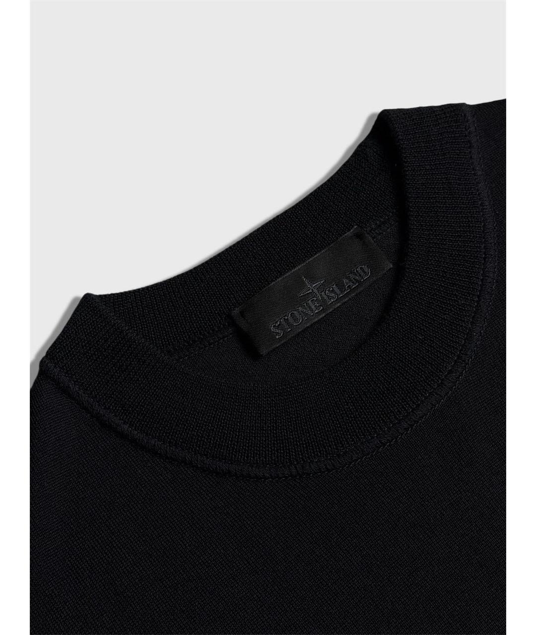 STONE ISLAND Черный шерстяной джемпер / свитер, фото 3