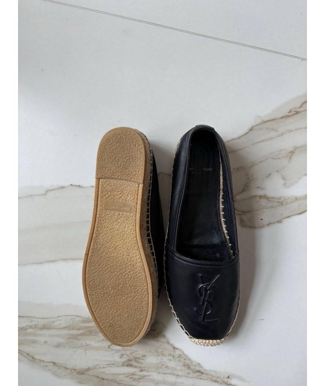 SAINT LAURENT Черные кожаные лоферы, фото 3
